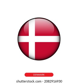 Round flag of Denmark vector illustration design template.