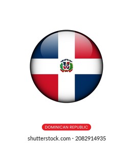 Round flag of Dominican Republic vector illustration design template.