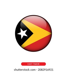 Round flag of East Timor vector illustration design template.