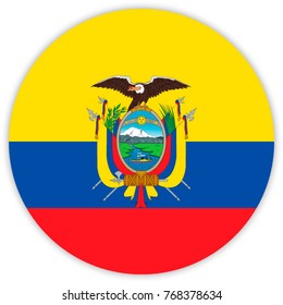round flag of Ecuador. circle flag.