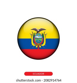 Round flag of Ecuador vector illustration design template.
