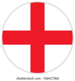 round flag of England. circle flag.