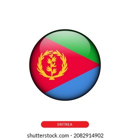 Bandera redonda de la plantilla de diseño de ilustraciones vectoriales de Eritrea.