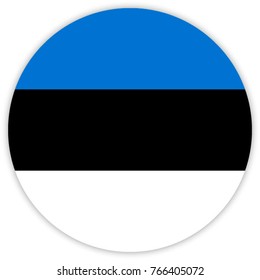 round flag of Estonia. circle flag.