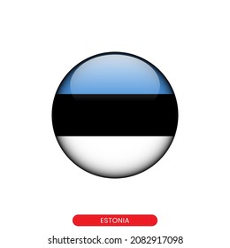 Round flag of Estonia vector illustration design template.