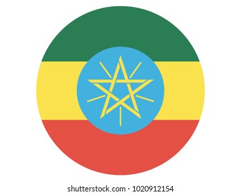 Round Flag of Ethiopia