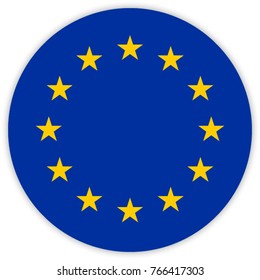 round flag of European Union. circle flag.