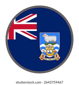 round flag of Falkland Islands country on white background vector
Vector round flag