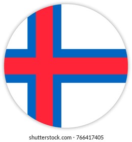 round flag of Faroe Islands. circle flag.