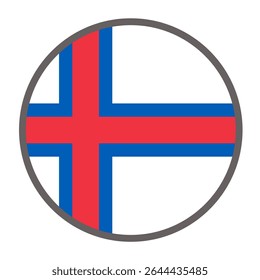 round flag of Faroe Islands country on white background vector
Vector round flag
