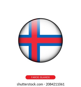 Round flag of Faroe Islands vector illustration design template.