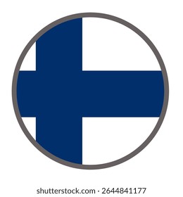 bandeira arredondada da Finlândia sobre vetor de fundo branco
Sinalizador de vetor redondo