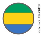 round flag of Gabon country on white background vector
Vector round flag