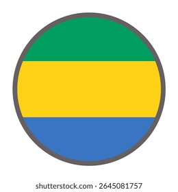 bandeira redonda do Gabão país sobre fundo branco vetor
Sinalizador de vetor redondo