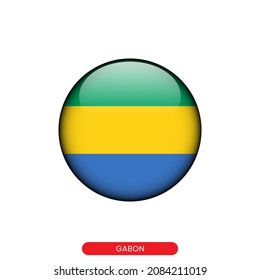 Round flag of Gabon vector illustration design template.