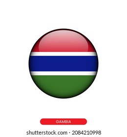 Round flag of Gambia vector illustration design template.