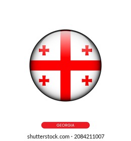 Bandera redonda de la plantilla de diseño de ilustración vectorial de Georgia.
