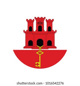 round flag of Gibraltar. circle flag.