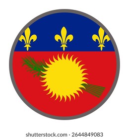 round flag of Guadeloupe on white background vector
Vector round flag