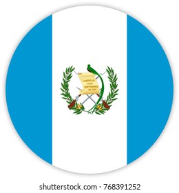 round flag of Guatemala. circle flag.