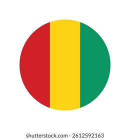 Round flag of Guinea. The national flag of Guinea.