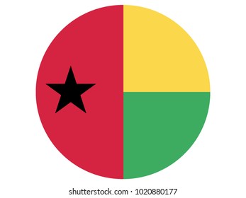 Round Flag of Guinea-Bissau