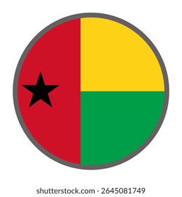 round flag of Guinea-Bissau country on white background vector
Vector round flag