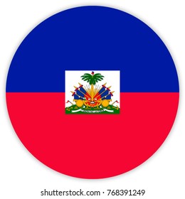 round flag of Haiti. circle flag.