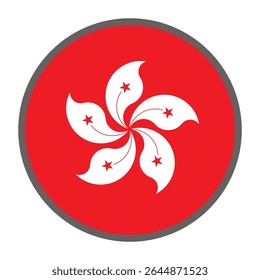 round flag of Hong Kong country on white background vector
Vector round flag