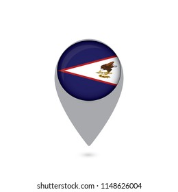Round flag icon of american samoa isolated