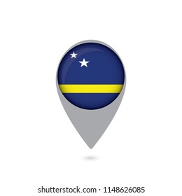 Round flag icon of curacao isolated on white