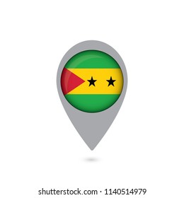Round flag icon of sao tome and principe isolated on white