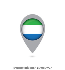 Round flag icon of Sierra Leone isolated 