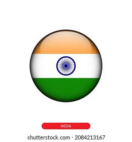 Round flag of India vector illustration design template.