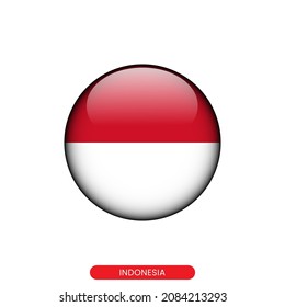 Runde Flagge Indonesiens Vektorgrafik Design-Vorlage.