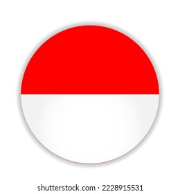 Runde Flagge Indonesiens. Vektorgrafik.