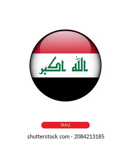 Round flag of Iraq vector illustration design template.