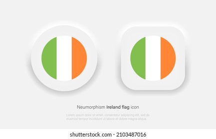 Bandera redonda de Irlanda icono de ilustración vectorial en estilo neumórfico moderno Vector EPS 10