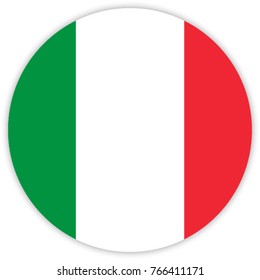 round flag of Italy. circle flag.