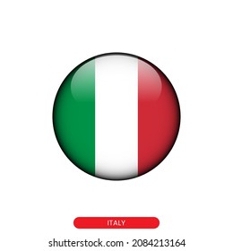 Round flag of Italy vector illustration design template.