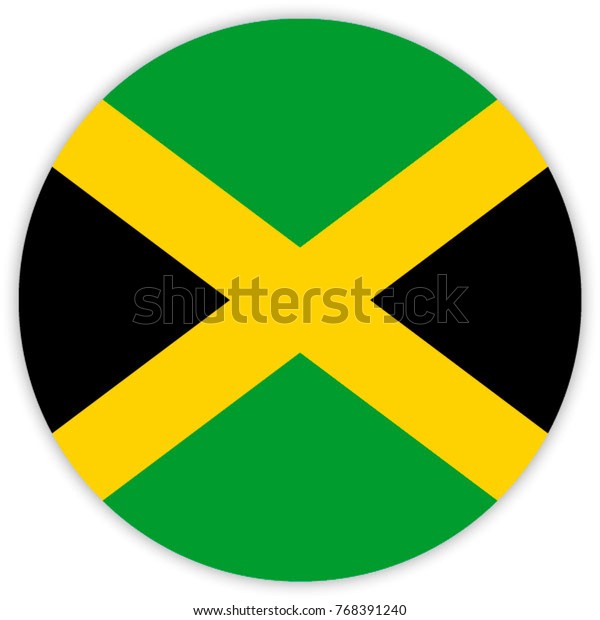 Round Flag Jamaica Circle Flag Stock Vector (Royalty Free) 768391240