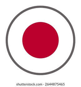 round flag of Japan country on white background vector
Vector round flag