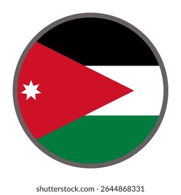 round flag of Jordan country on white background vector
Vector round flag