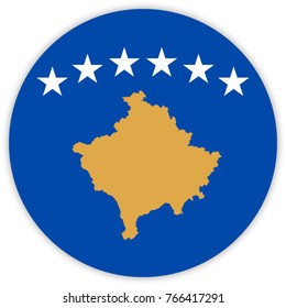 round flag of Kosovo. circle flag.