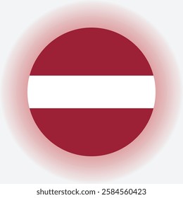 Round flag of Lativa country with red light in  the background also a grey color 