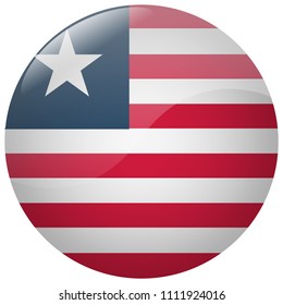 Round flag of Liberia, world's country sign, vector isolated badge 
