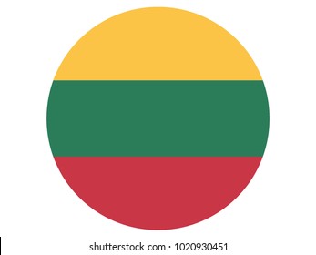 Round Flag Of Lithuania