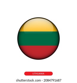 Round flag of Lithuania vector illustration design template.