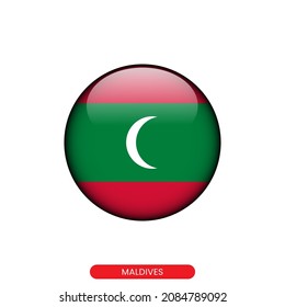 Round flag of Maldives vector illustration design template.