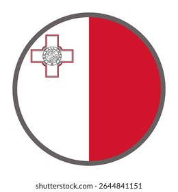 Bandeira redonda de Malta sobre vetor de fundo branco
Sinalizador de vetor redondo